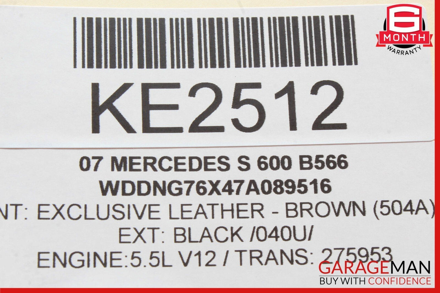 07-14 Mercede W221 S600 Rear Right / Left Side Tie Rod Lower Control Arm OEM