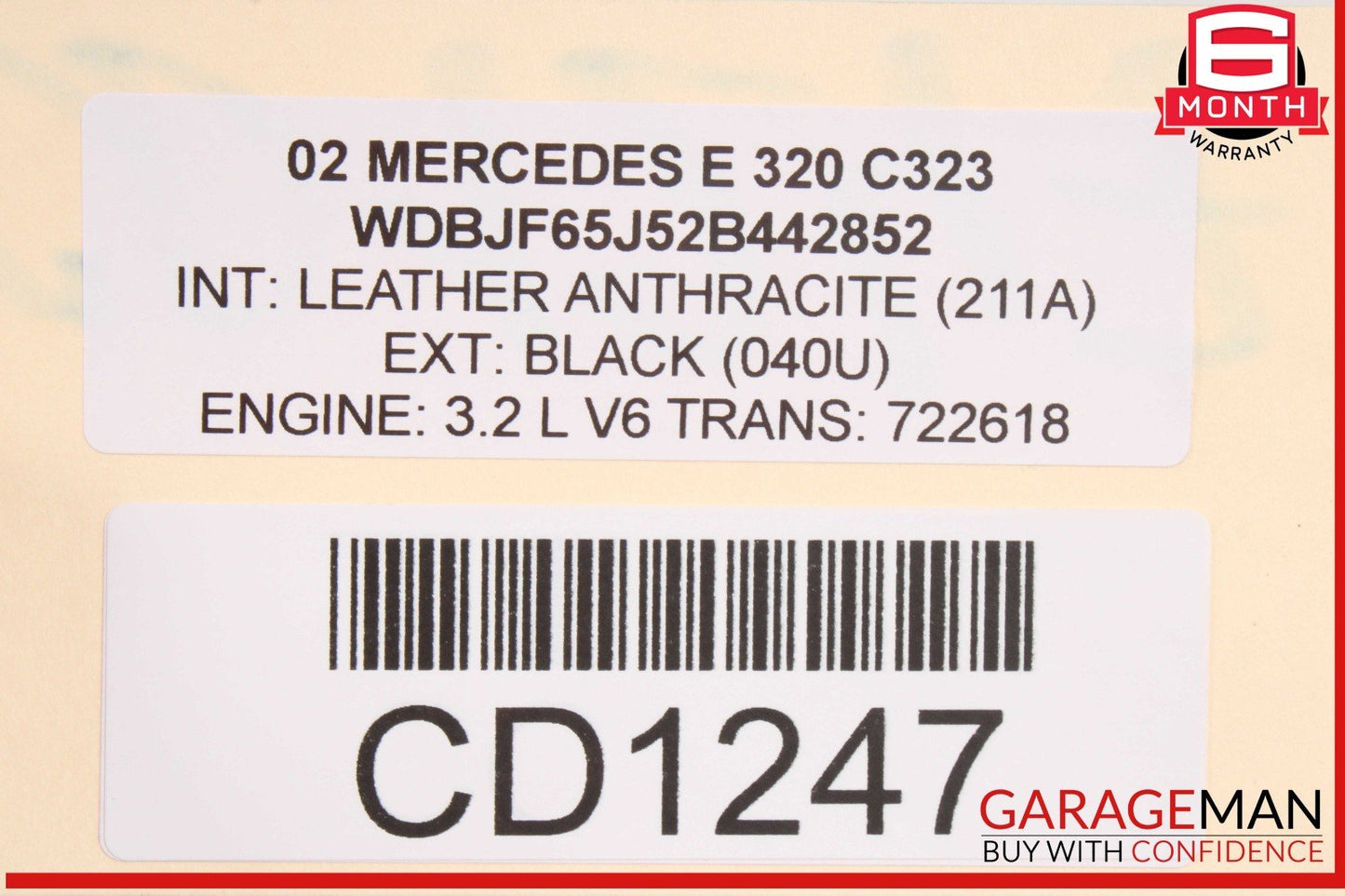 98-02 Mercedes W210 E320 3.2L V6 Engine Motor Block Assembly 145k