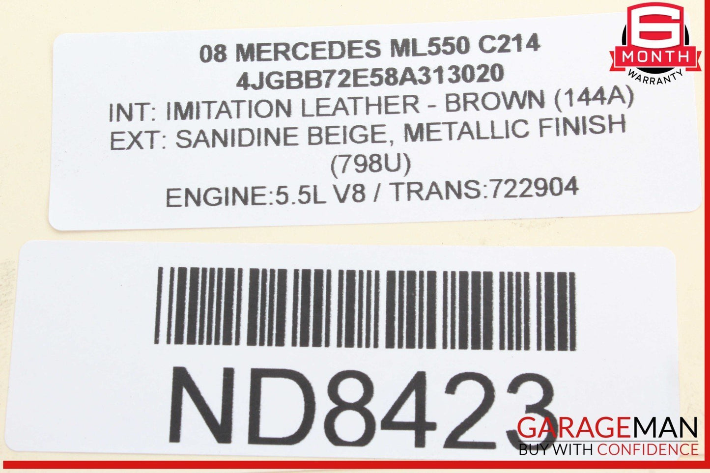 07-09 Mercedes W164 ML550 GL450 Front Right Side Headlight Lamp Bi Xenon OEM