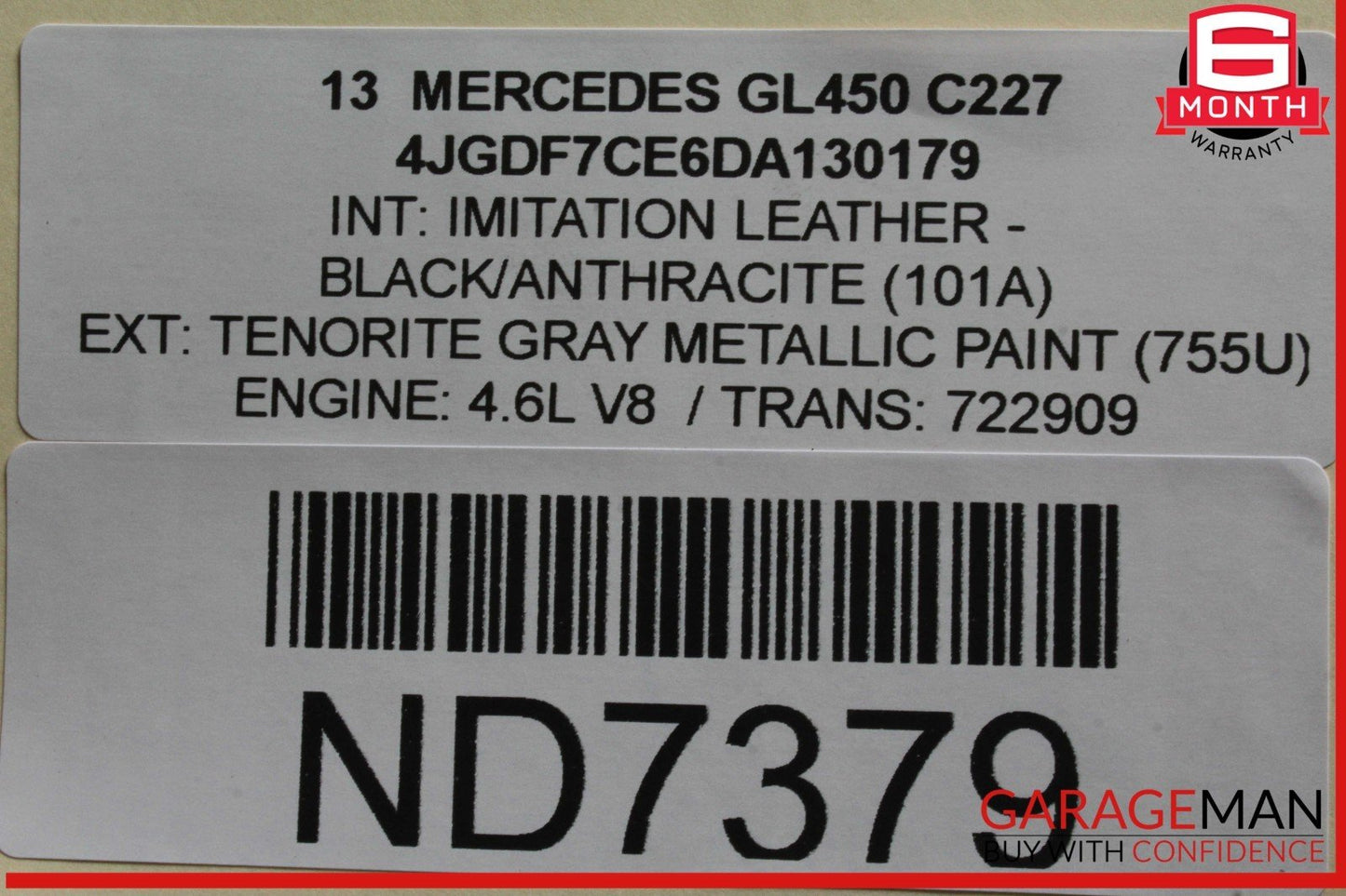 13-19 Mercedes X166 GL450 GL350 Rear Bumper Support Mount Bracket Bar OEM