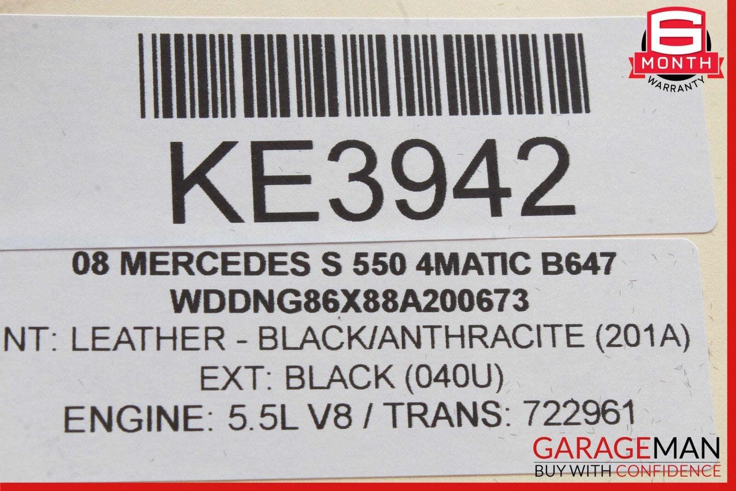 07-09 Mercedes S450 S550 Dashboard Dash Glove Box Compartment Tray Black