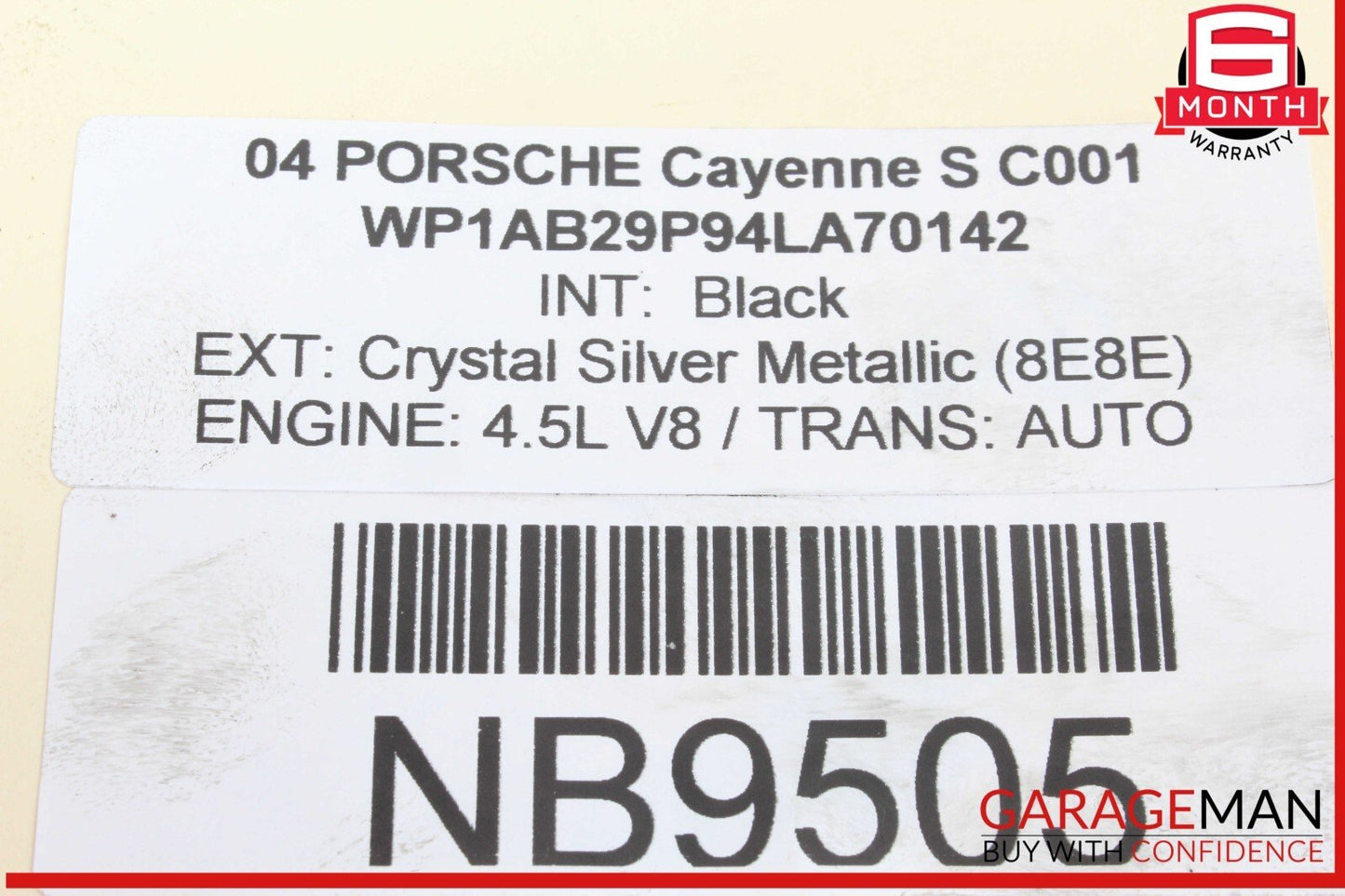 03-06 Porsche Cayenne S 955 Left Side Engine Cylinder Head 948105122 OEM