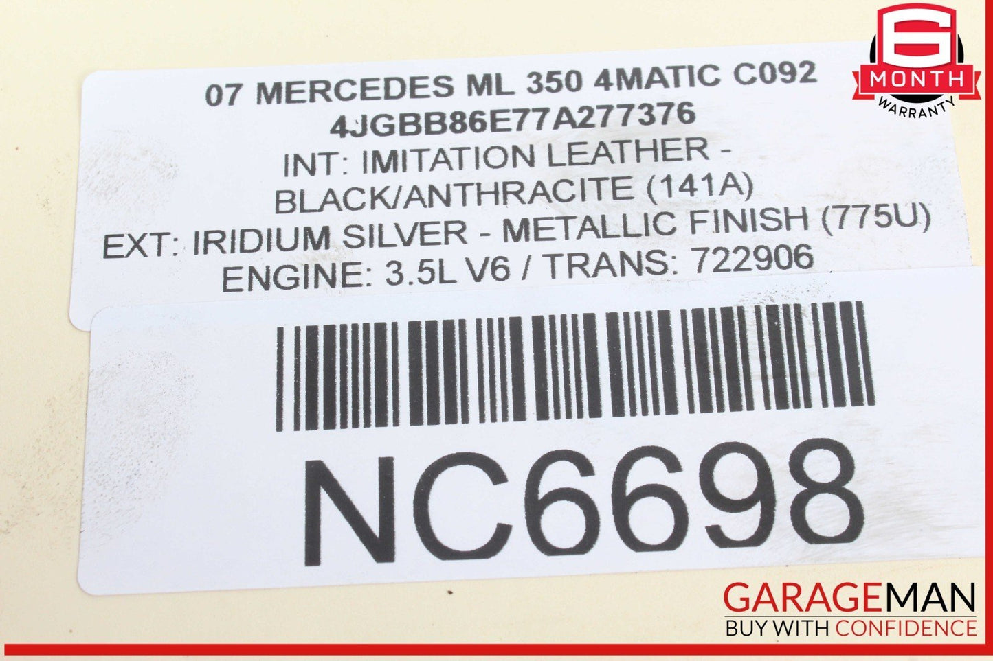 05-12 Mercedes W164 ML350 4MATIC Right Side Engine Motor Cylinder Head OEM
