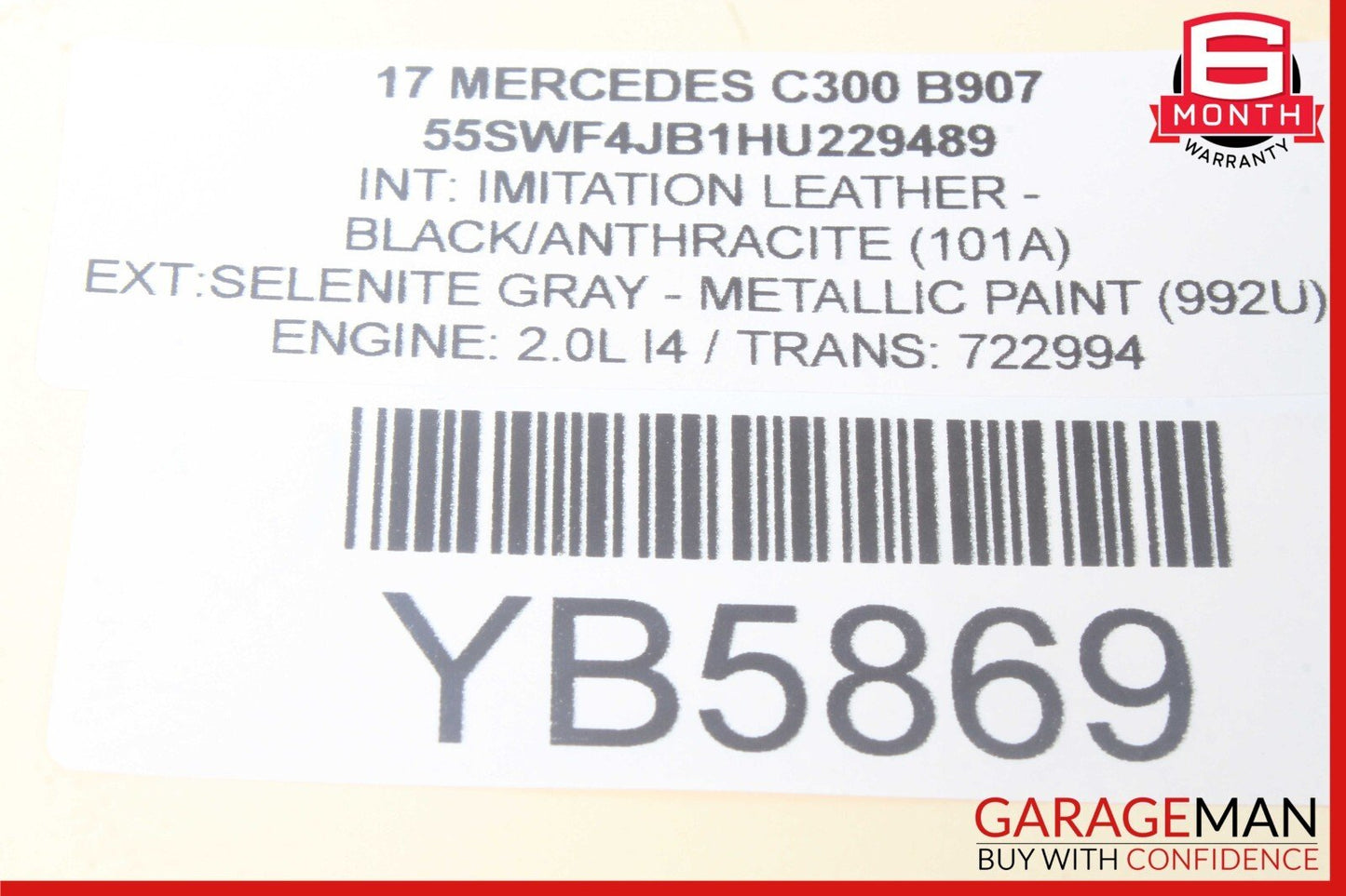 15-20 Mercedes W205 C300 C400 Dashboard Glove Box Compartment Tray Black OEM