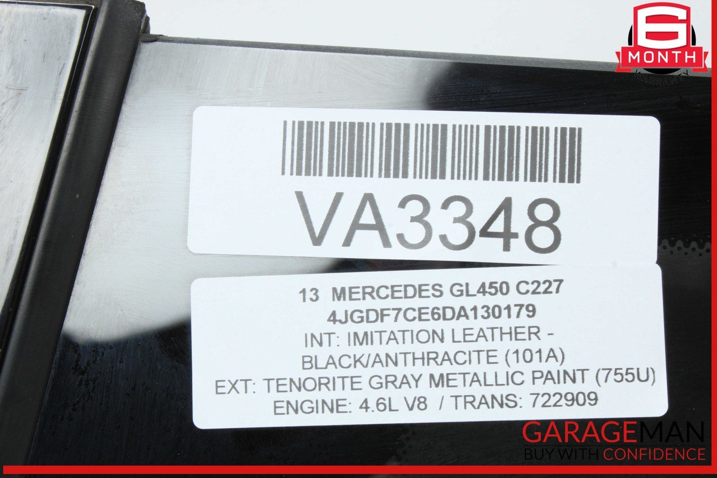 13-19 Mercedes X166 GL450 GLS550 Rear Right Side Quarter Window Glass Trim Assy