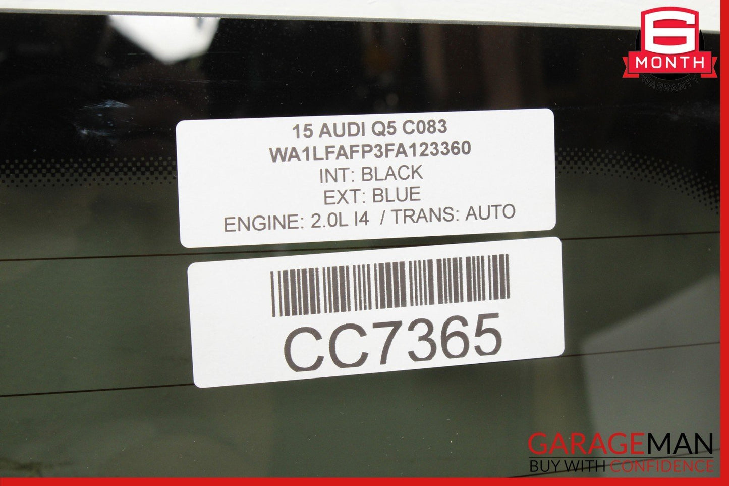 09-17 Audi Q5 SQ5 Rear Back Window Glass 8R0845501 OEM