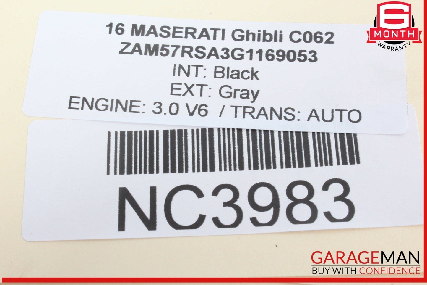 14-17 Maserati Ghibli Rear Right Side Exterior Door Handle w/ Door Lock Latch