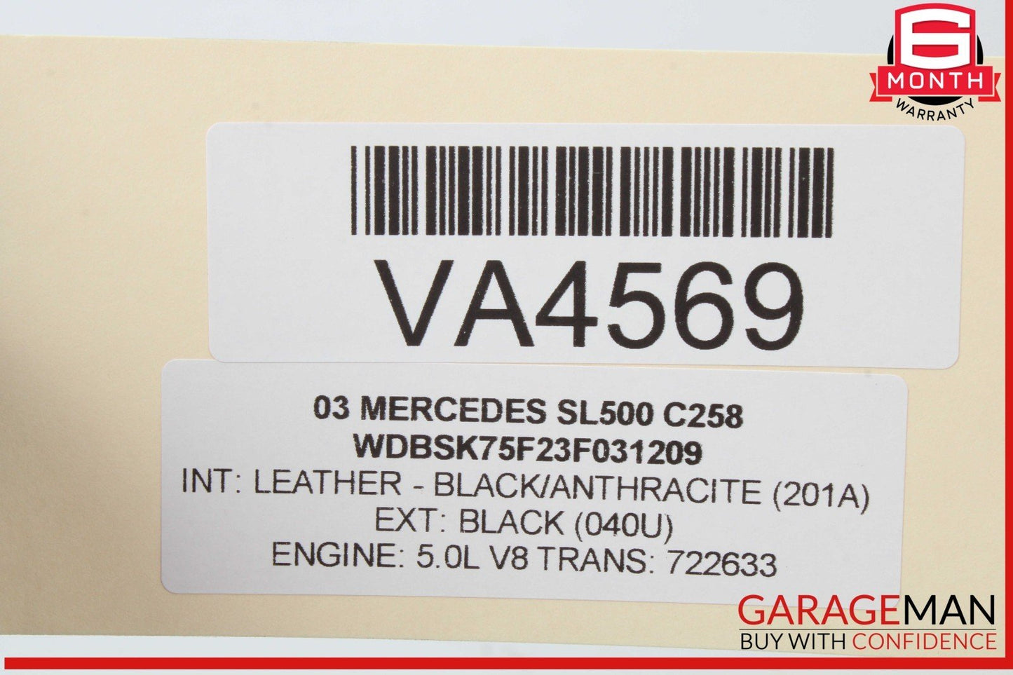 00-06 Mercedes R230 SL500 CL500 Left Driver Side Cylinder Head 1130161601 OEM