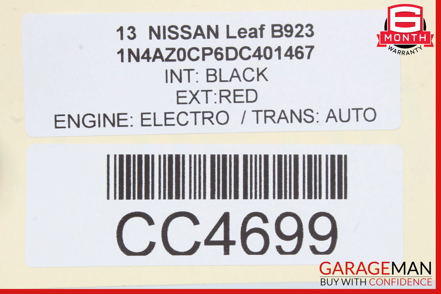 13-17 Nissan Leaf Trunk Lid Liftgate Tailgate Hatch Shell OEM