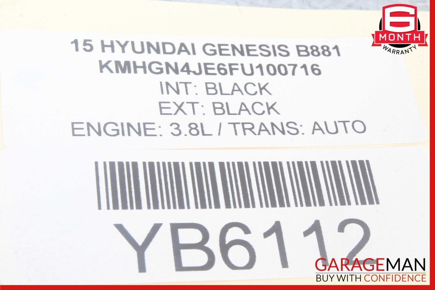 15-16 Hyundai Genesis Engine Motor Top Cover Panel Lid Black 29240-3CDD0 OEM