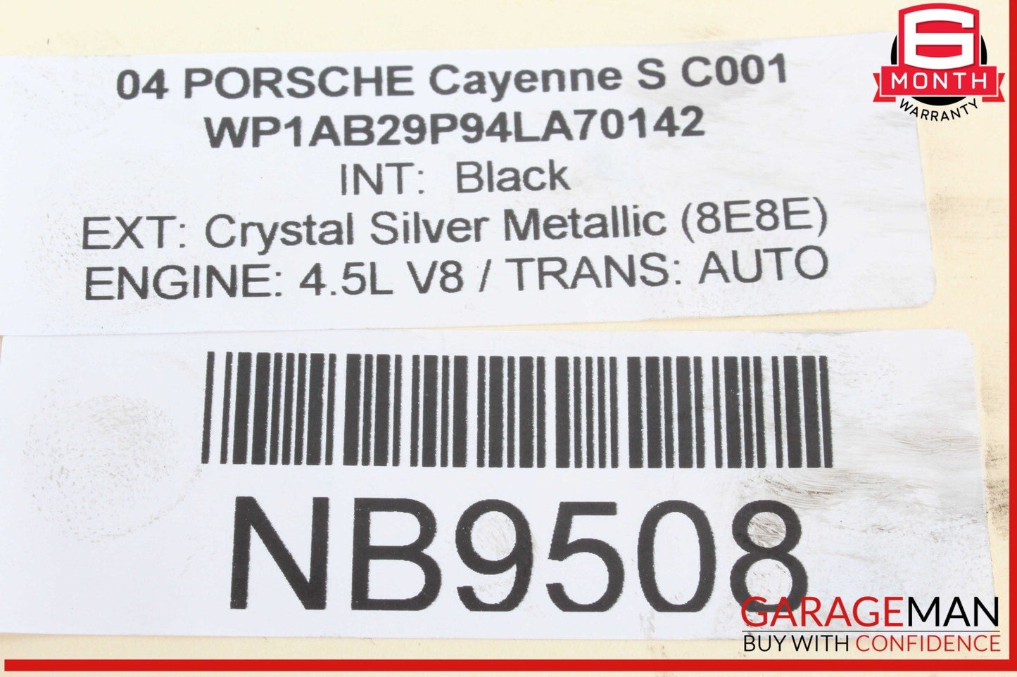 03-06 Porsche Cayenne S 955 Right Side Cylinder Head 948104103 OEM