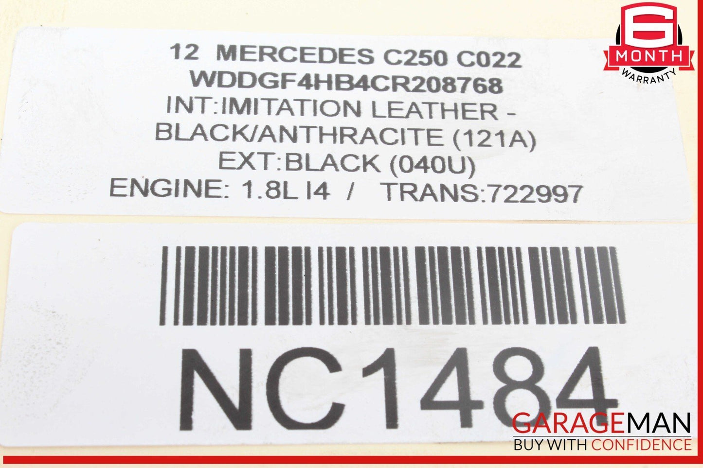 12-15 Mercedes W204 C250 Engine Ignition Coil Spark Plug 0001502580 Set of 4 OEM