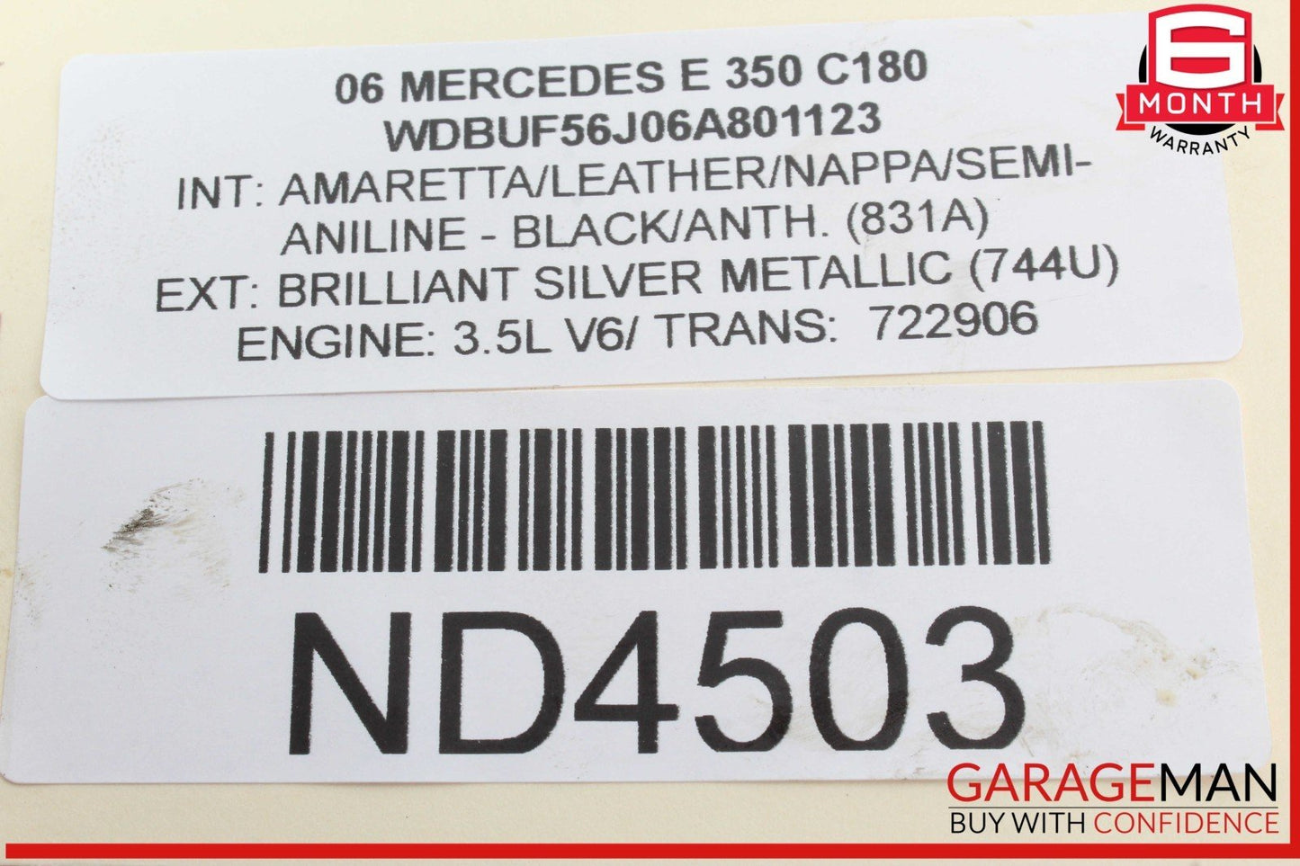 06-13 Mercedes W211 E350 Right Side Engine Motor Cylinder Head Valve Cover OEM