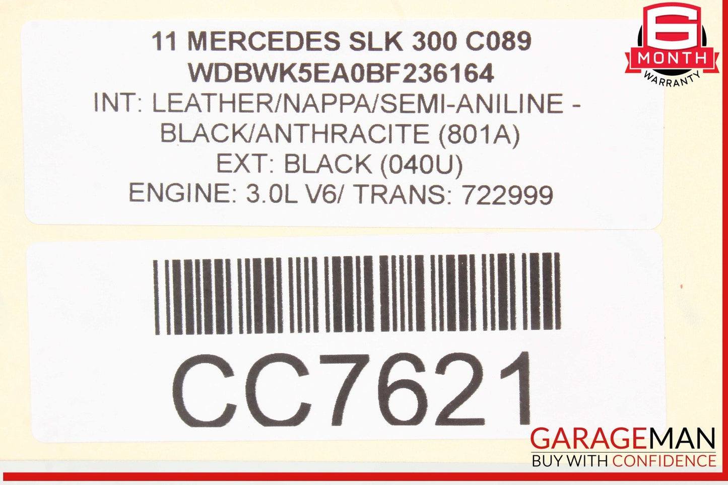 05-11 Mercedes R171 SLK300 SLK350 Bottom Lower Seat Cushion Front Right OEM