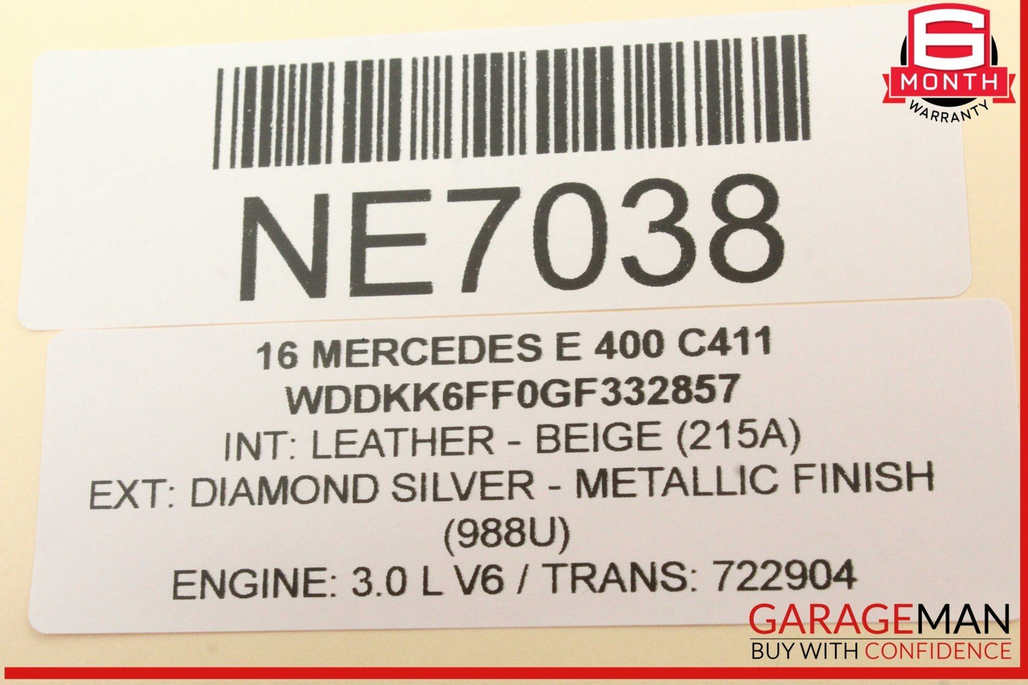14-17 Mercedes W207 E400 E350 Rear Left Driver Side Inner Tail Light Lamp OEM