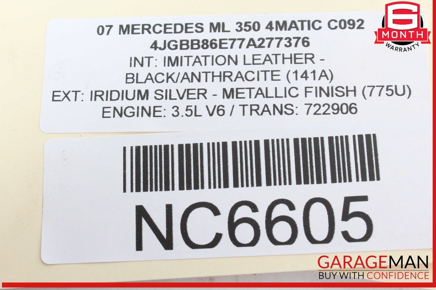 05-13 Mercedes W164 ML350 4MATIC CLK350 Engine Cylinder Head Cover Left Side OEM