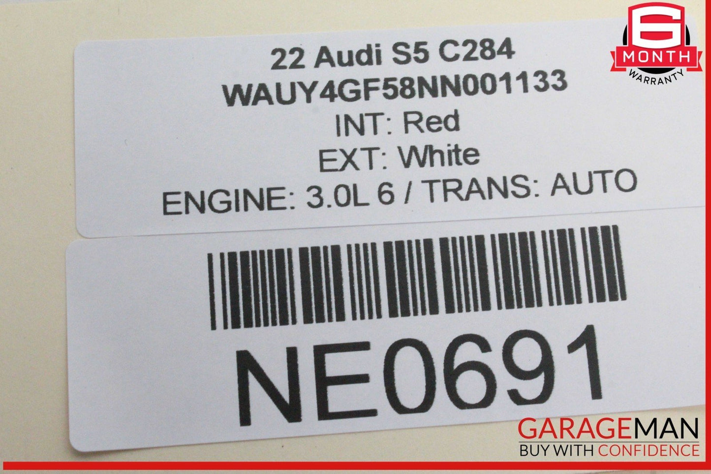18-24 Audi S5 A5 Rear Left and Rear Right Side Seat Bolster Trim Panel Red OEM