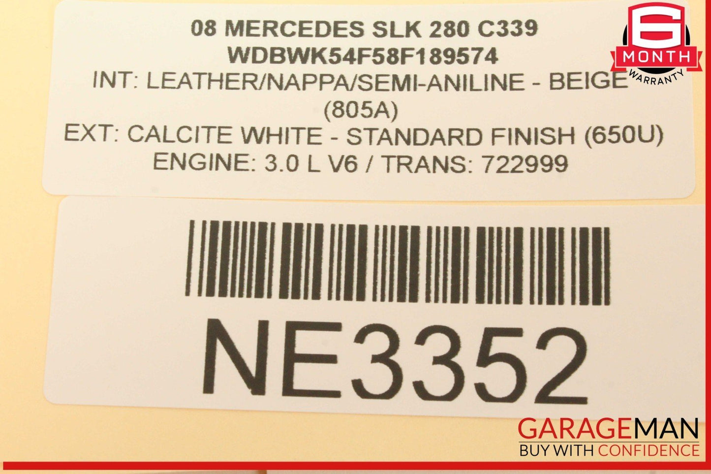 05-11 Mercedes R171 SLK280 SLK300 Front Overhead Reading Dome Light Lamp OEM