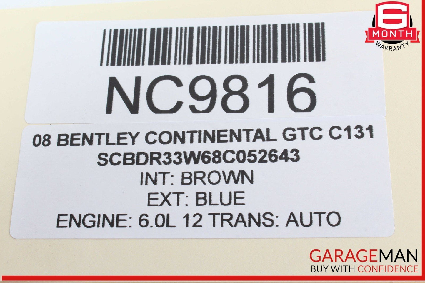 03-12 Bentley Continental GTC Steering Column Switches Clock Spring OEM