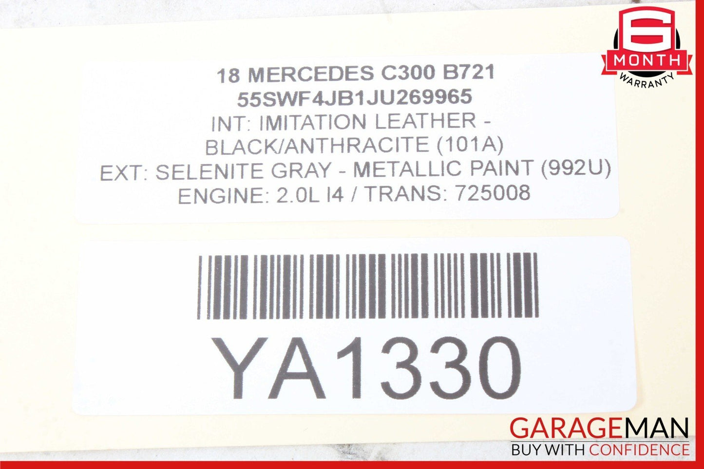 15-18 Mercedes W205 C300 GLC300 Steering Wheel Black w/ Paddle Shifters Assy