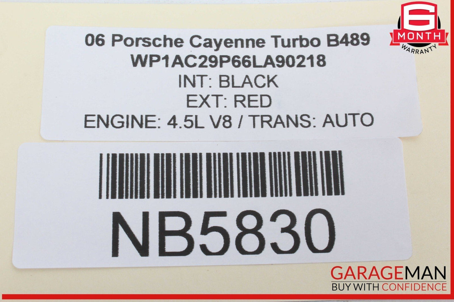 03-06 Porsche Cayenne 955 Right Side Engine Cylinder Head 948105121 OEM