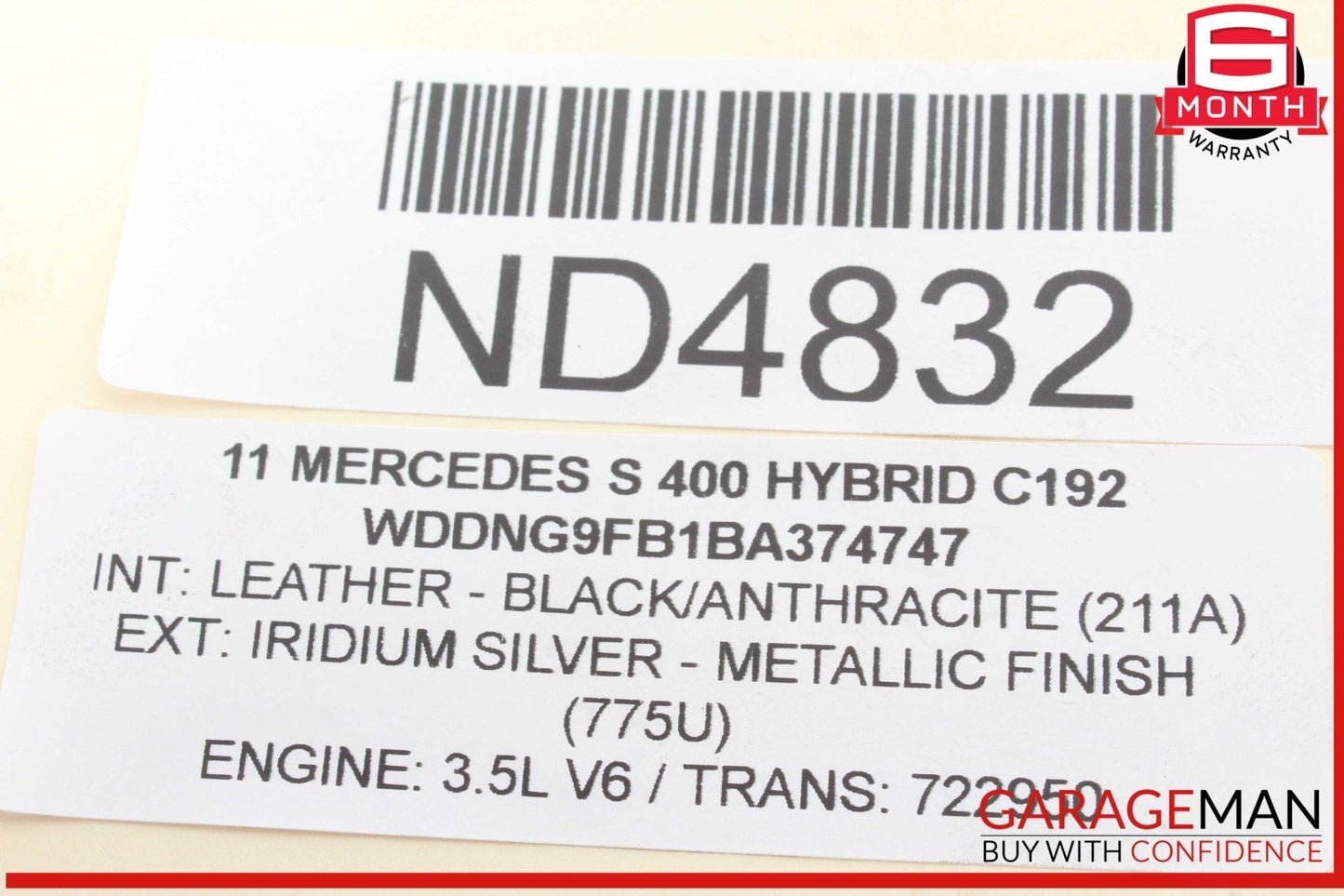 10-13 Mercedes W221 S400 Hybrid 3.5L Engine Cylinder Head Left OEM