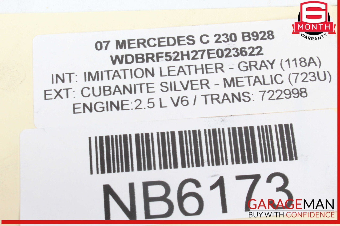 05-11 Mercedes W203 C230 CLK350 Engine Upper Oil Sump Baffle Pan 2720140802 OEM