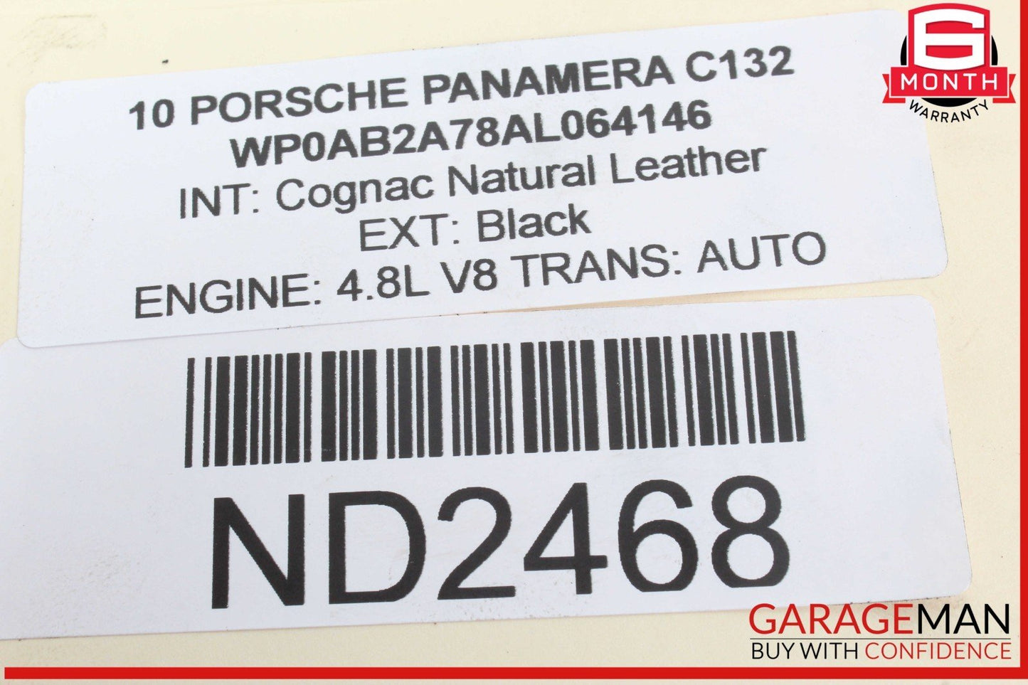 10-16 Porsche Panamera 970 Cayenne 958 4.8L Left Side Cylinder Head Cover OEM