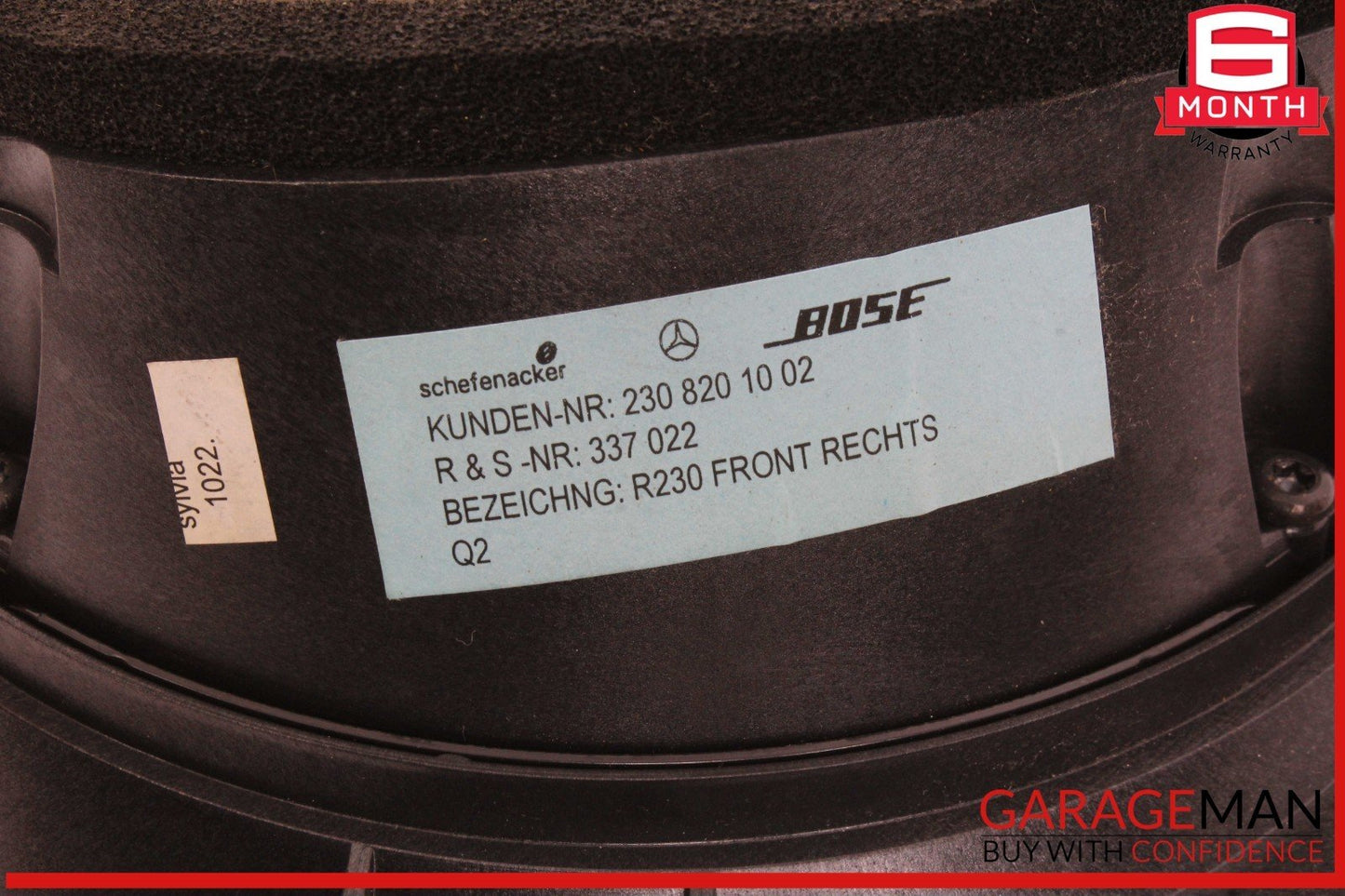 03-08 Mercedes R230 SL500 SL55 Left & Right Side Door Audio Speakers Set Bose