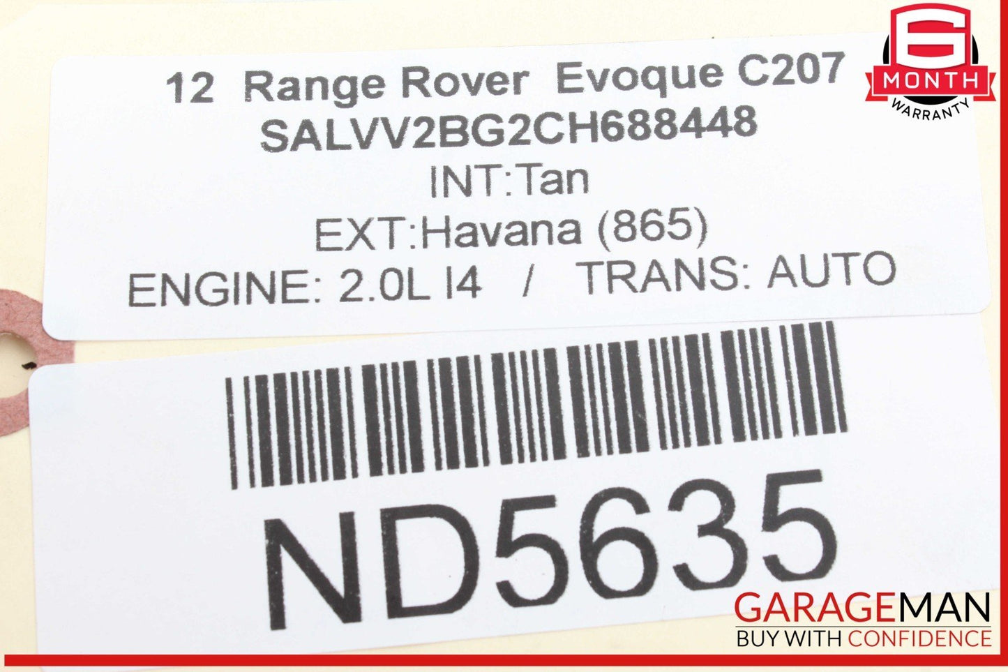 12-19 Range Rover Evoque L538 Rear Left and Right Side Shock Strut Absorber Set