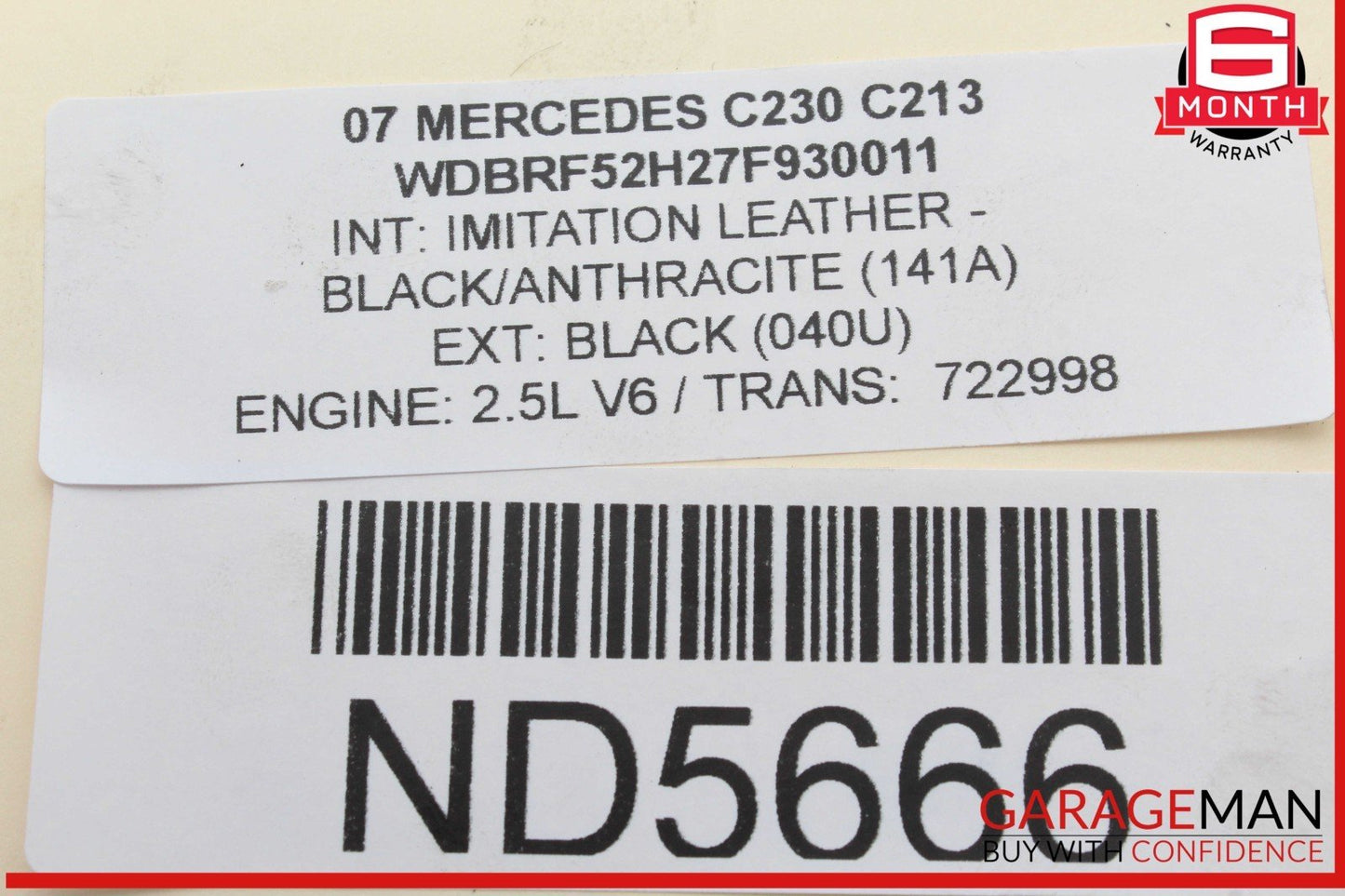05-11 Mercedes W203 C230 Engine Upper Oil Sump Baffle Pan 2720142102 OEM
