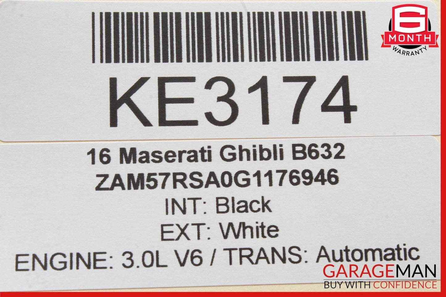 14-20 Maserati Ghibli Rear Left Driver Side Seat Bolster Trim Cushion OEM