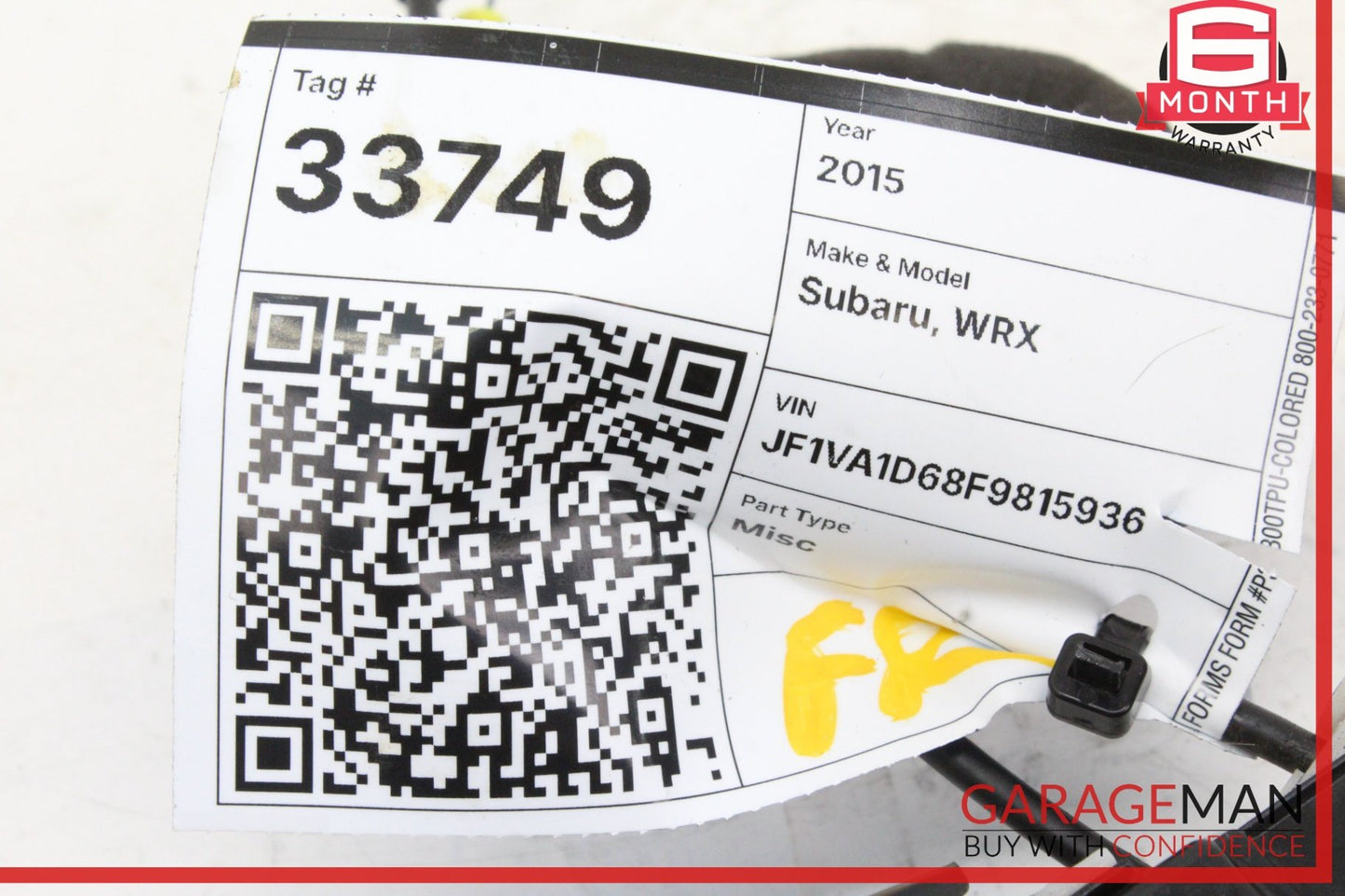 2015-2021 Subaru WRX Sedan Front Right Side Door Lock Actuator 61032VA081 OEM