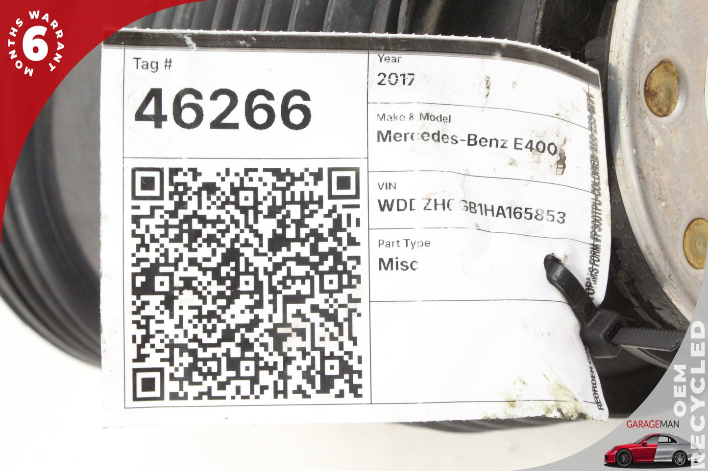 17-19 Mercedes-Benz E400 W213 AWD 3.0L Rear Left Air Suspension Bag Shock 2053200125