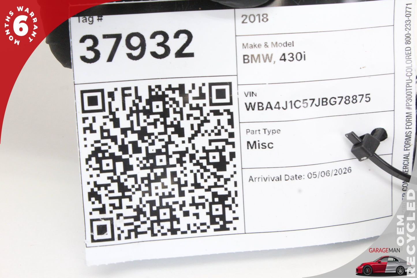 2012-2020 BMW 430i 440i F36 Engine Start Stop Switch w/ Key Fob 9250734 OEM