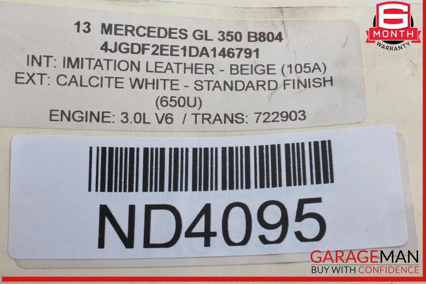 13-16 Mercedes X166 GL450 GL550 Roof Curtain Air Bag Right Passenger Side OEM