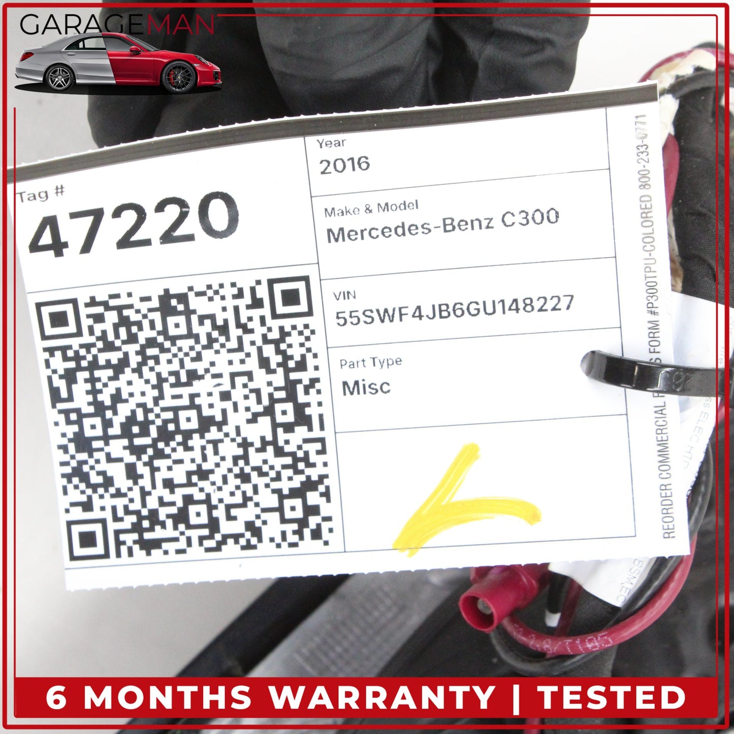 2015-2016 Mercedes W205 C300 Left Rear View Mirror w/ Blind Spot Carbon Fiber