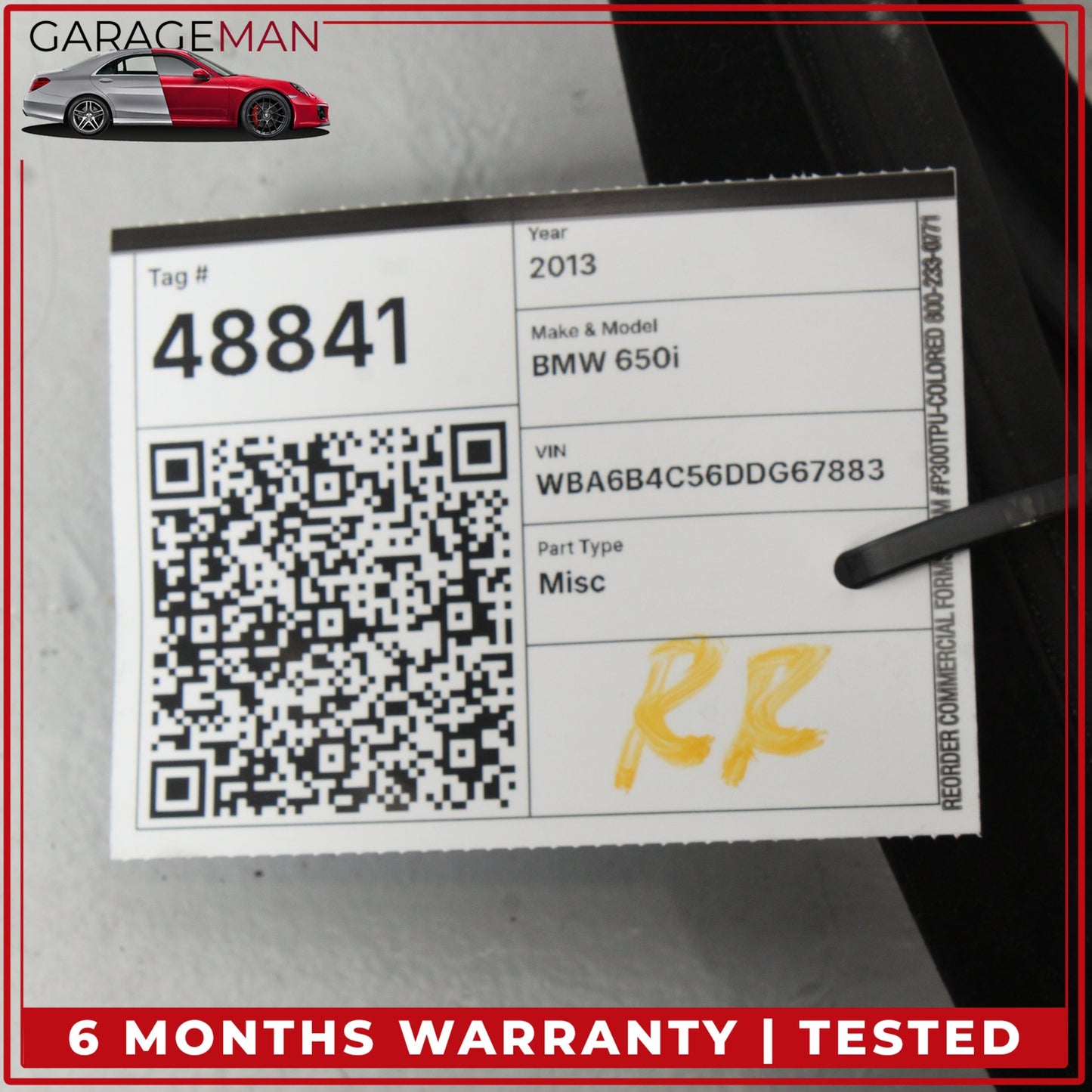 2013-2019 BMW 650i F06 AWD Rear Right Side Door Weatherstrip Seal 7275316 OEM