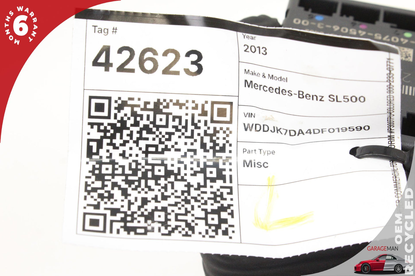 13-16 Mercedes-Benz SL500 R231 Convertible Left Driver Side Door Control Module Unit 2319005101