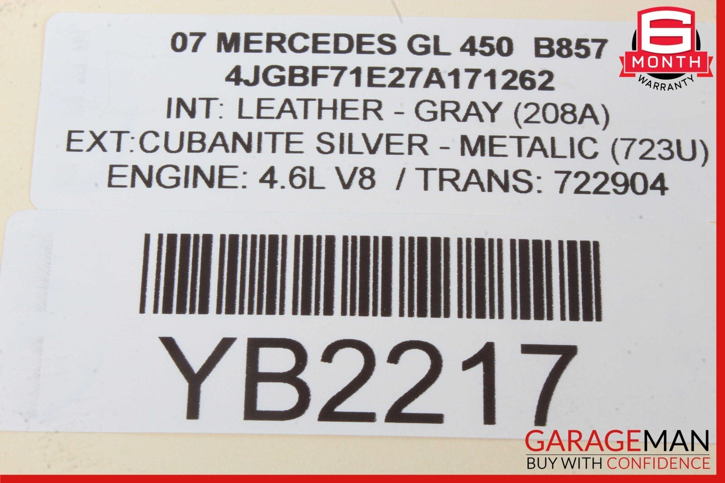 06-13 Mercedes X164 GL450 ML350 Front Right Dash Board Dashboard Airbag Air Bag
