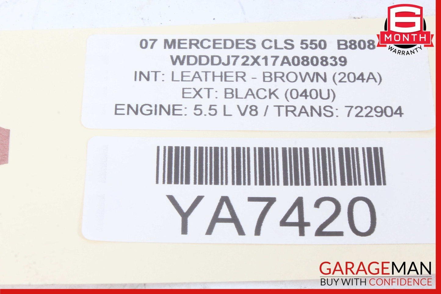 06-11 Mercedes W219 CLS550 CLS500 Dashboard Front Right Side Airbag Air Bag OEM