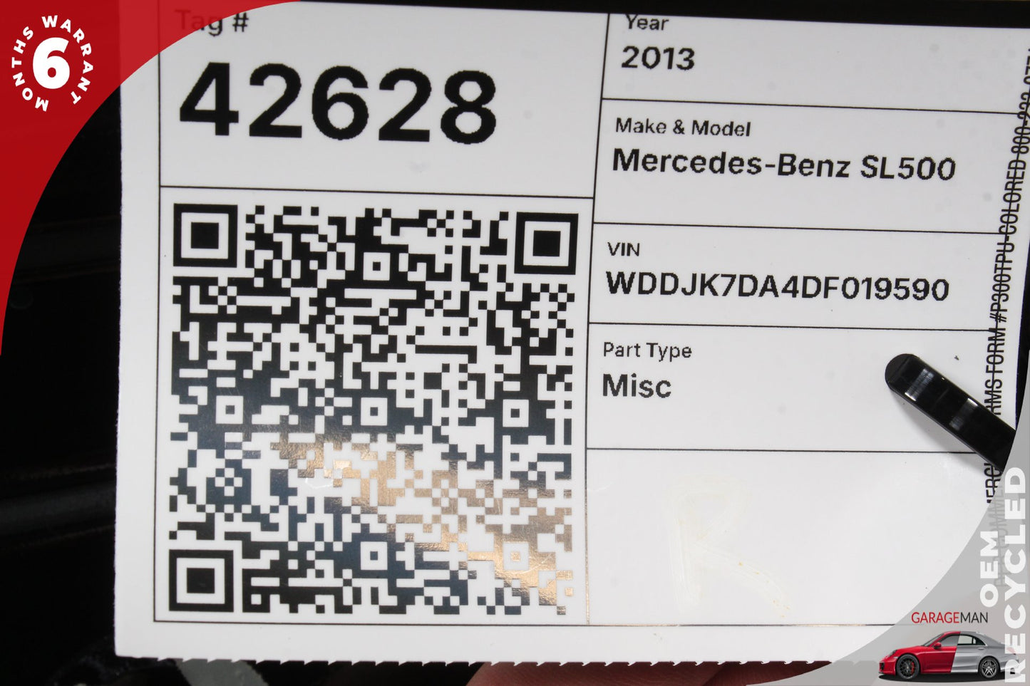 13-20 Mercedes-Benz SL500 R231 Convertible Right Front Door Shell 2317200205 OEM