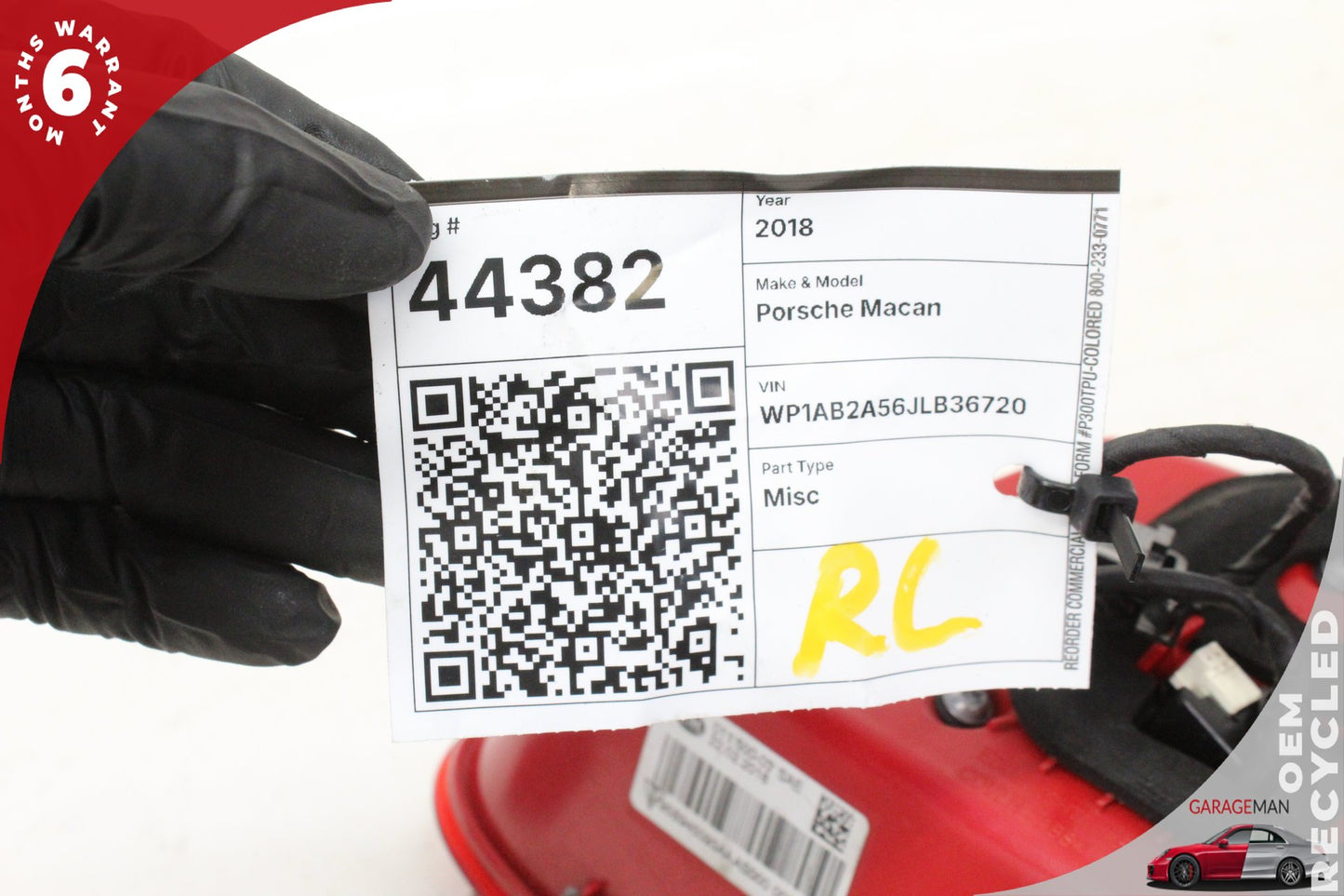 2015-2018 Porsche Macan 95B Left Side Inner Taillight Tail Light Lamp OEM