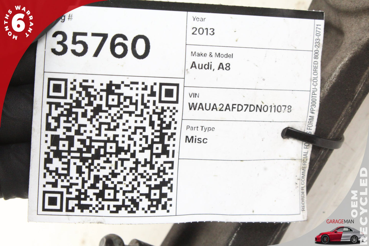 2011-2018 Audi A8 S8 Front Right Side Lower Forward Control Arm 4H0407156A OEM