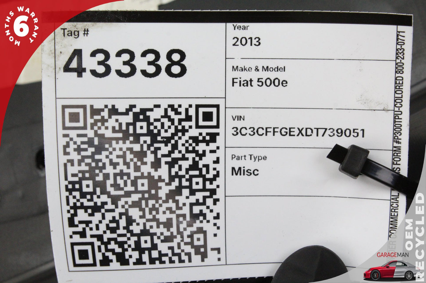 2013 Fiat 500e Hatchback Glove Box Storage Compartment 1RZ01JD7AB