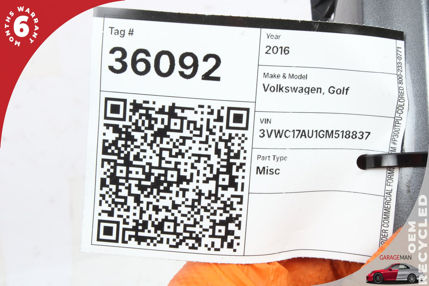 2015-2025 Volkswagen Golf Rear Right Exterior Door Handle 5GM837206 OEM