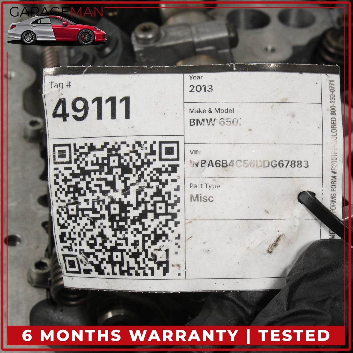 2013-2019 BMW 650i F06 AWD 4.4L Left Cylinder Head 7604870 OEM