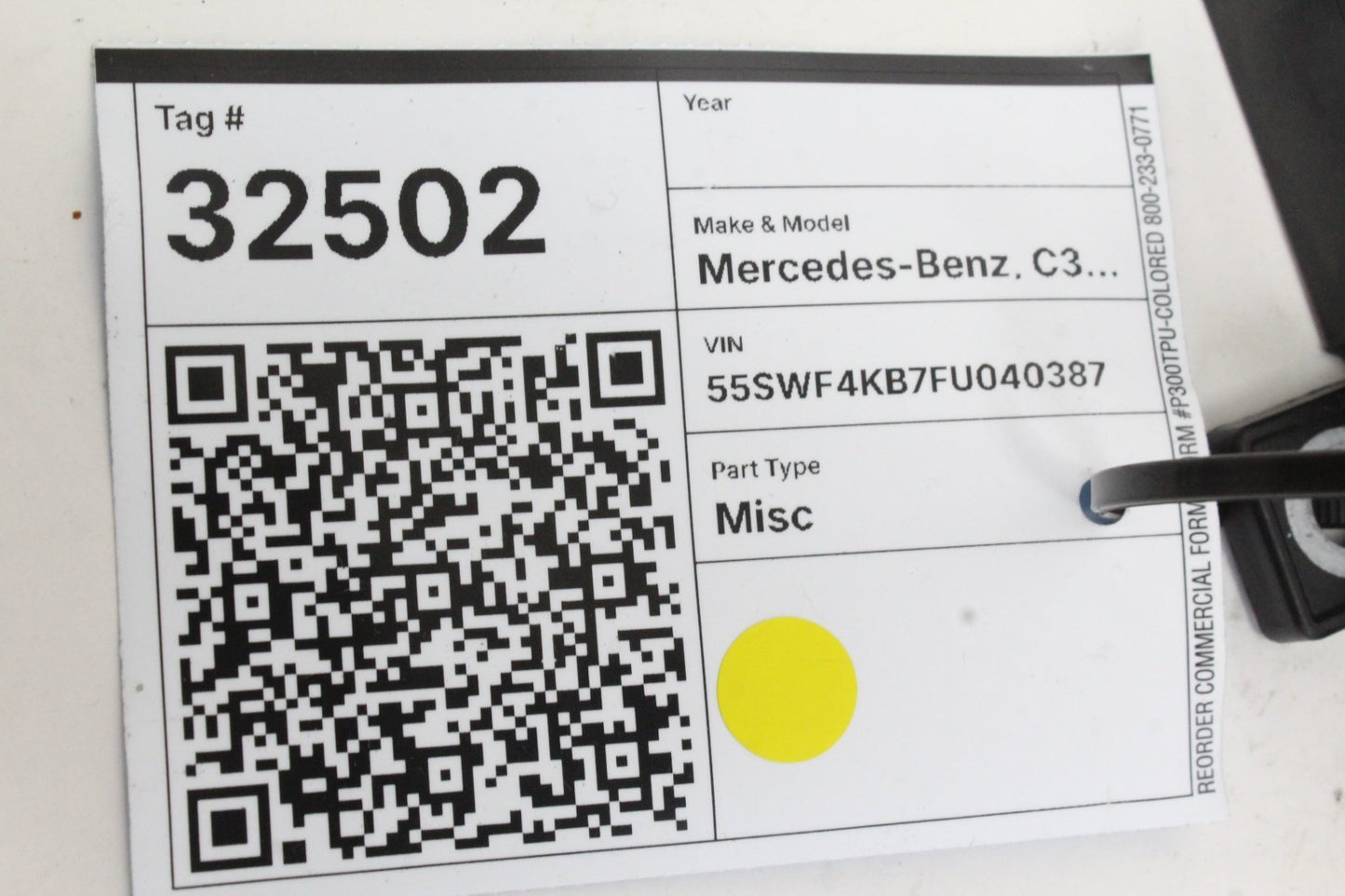 2015-2019 Mercedes-Benz C300 W205 Fuse Box Distribution 2055402850