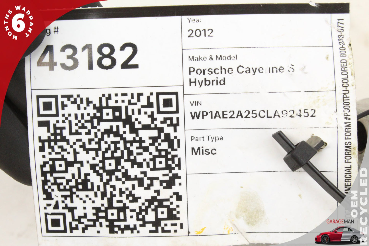 2011-2018 Porsche Cayenne 958 Front Right or Left Axle CV Shaft 7P0407271C OEM
