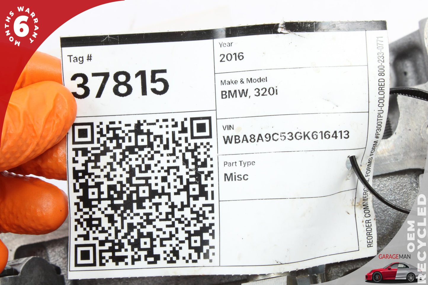 2012-2018 BMW 320i F30 RWD 2.0L Engine Cylinder Block N20B20 mileage 108104